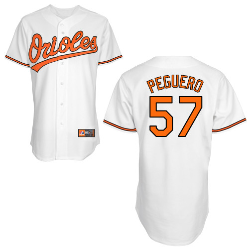 Francisco Peguero #57 MLB Jersey-Baltimore Orioles Men's Authentic Home White Cool Base Baseball Jersey